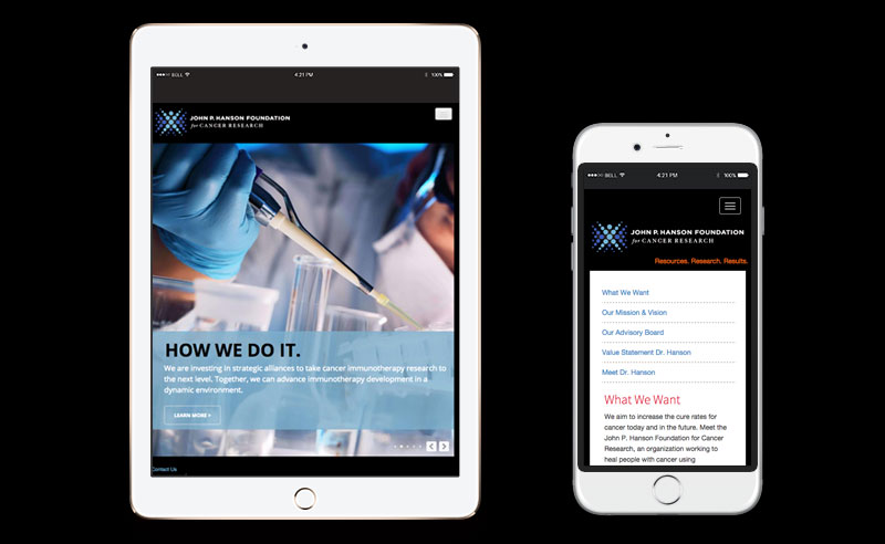 John P. Hanson Foundation for Cancer Research Signage